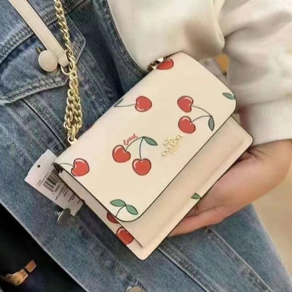 Coach Mini Klare Crossbody With Heart Cherry Print CE656 - Picture 1 of 7